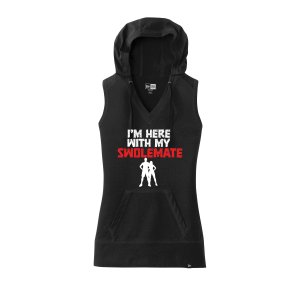 Here With My Swolemate Sleeveless Hoodie Tank Black